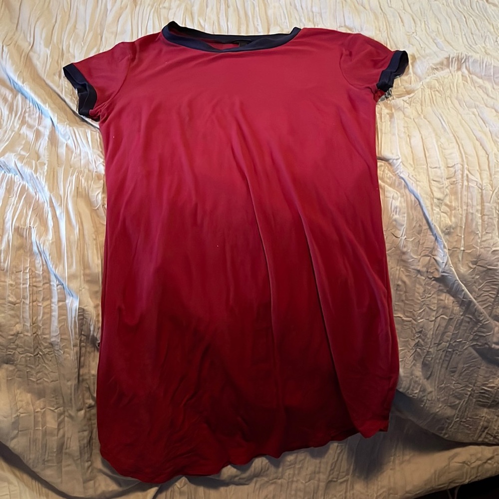 Red and blue T-shirt dress